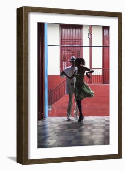 Cuba, Santiago De Cuba Province, Santiago De Cuba, Historical Center, Calle Heredia, Artex Bar-Jane Sweeney-Framed Premium Photographic Print