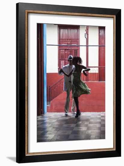 Cuba, Santiago De Cuba Province, Santiago De Cuba, Historical Center, Calle Heredia, Artex Bar-Jane Sweeney-Framed Premium Photographic Print