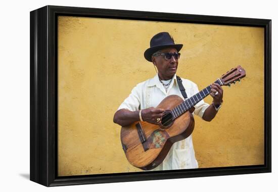 Cuba, Santiago De Cuba Province, Santiago De Cuba, Historical Center, Musician-Jane Sweeney-Framed Premier Image Canvas