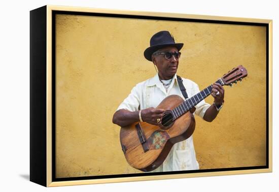 Cuba, Santiago De Cuba Province, Santiago De Cuba, Historical Center, Musician-Jane Sweeney-Framed Premier Image Canvas