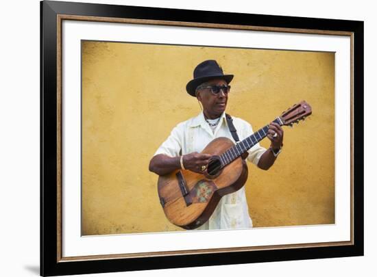 Cuba, Santiago De Cuba Province, Santiago De Cuba, Historical Center, Musician-Jane Sweeney-Framed Photographic Print