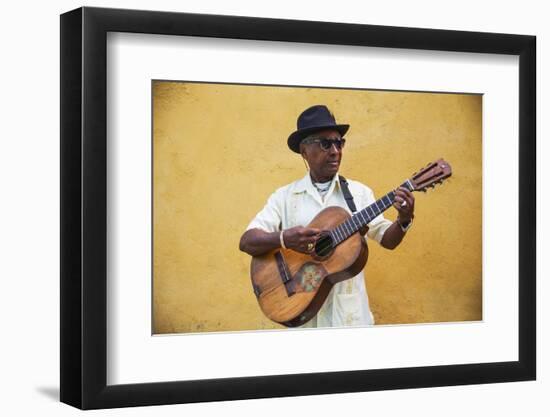 Cuba, Santiago De Cuba Province, Santiago De Cuba, Historical Center, Musician-Jane Sweeney-Framed Photographic Print