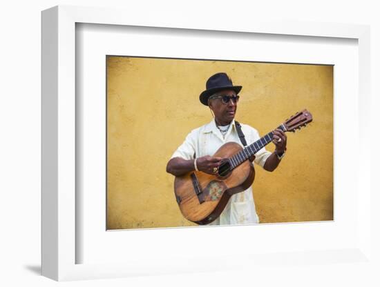 Cuba, Santiago De Cuba Province, Santiago De Cuba, Historical Center, Musician-Jane Sweeney-Framed Photographic Print