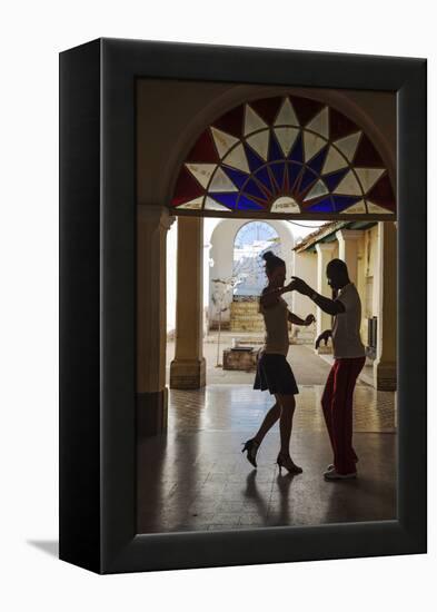 Cuba, Trinidad, Casa De Culture, Couple Salsa Dancing-Jane Sweeney-Framed Premier Image Canvas