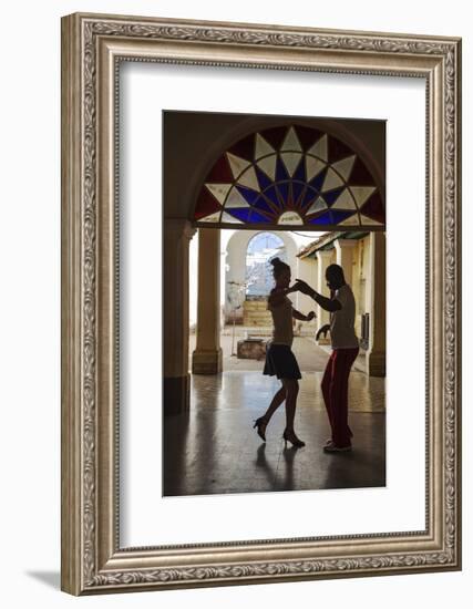 Cuba, Trinidad, Casa De Culture, Couple Salsa Dancing-Jane Sweeney-Framed Photographic Print