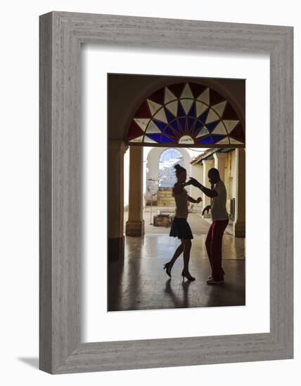 Cuba, Trinidad, Casa De Culture, Couple Salsa Dancing-Jane Sweeney-Framed Photographic Print