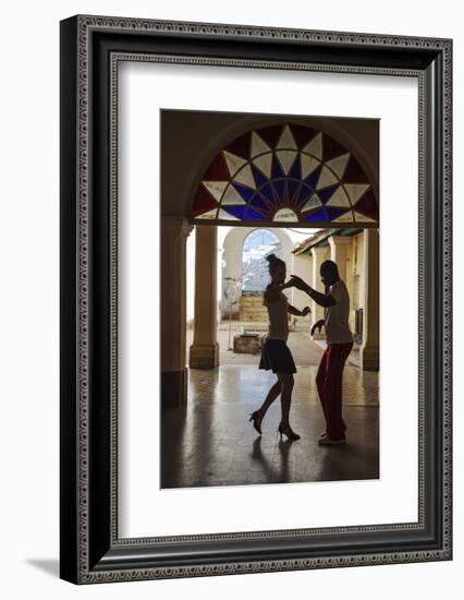 Cuba, Trinidad, Casa De Culture, Couple Salsa Dancing-Jane Sweeney-Framed Photographic Print