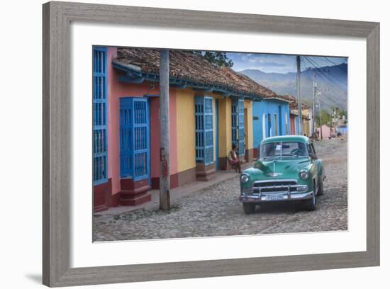 Cuba, Trinidad, Classic American Car in Historical Center-Jane Sweeney-Framed Photographic Print