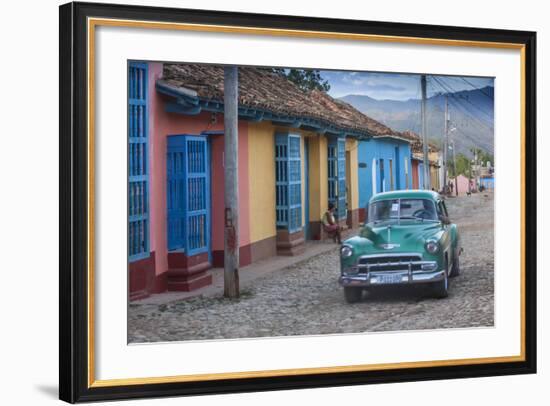 Cuba, Trinidad, Classic American Car in Historical Center-Jane Sweeney-Framed Photographic Print