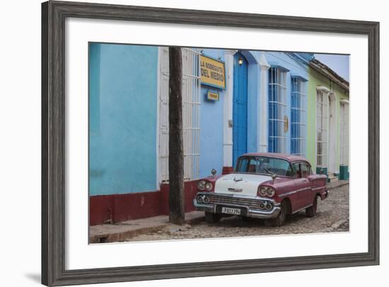 Cuba, Trinidad, Classic American Car in Historical Center-Jane Sweeney-Framed Photographic Print