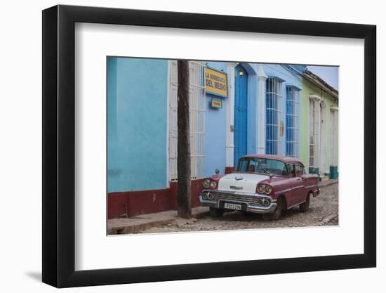 Cuba, Trinidad, Classic American Car in Historical Center-Jane Sweeney-Framed Photographic Print