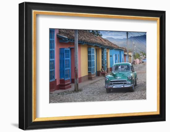 Cuba, Trinidad, Classic American Car in Historical Center-Jane Sweeney-Framed Photographic Print