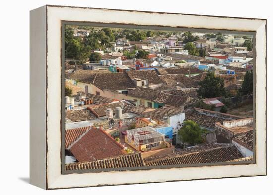 Cuba, Trinidad. Colorful View over the Rooftops-Brenda Tharp-Framed Premier Image Canvas