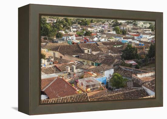 Cuba, Trinidad. Colorful View over the Rooftops-Brenda Tharp-Framed Premier Image Canvas
