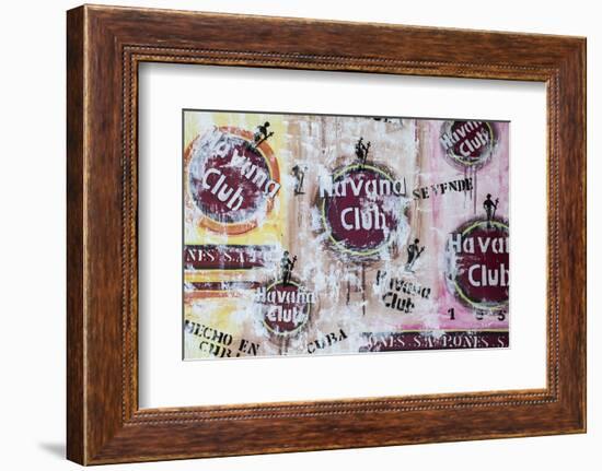 Cuba, Trinidad, Havana Club Painted on Wall of Bar in Historical Center-Jane Sweeney-Framed Photographic Print