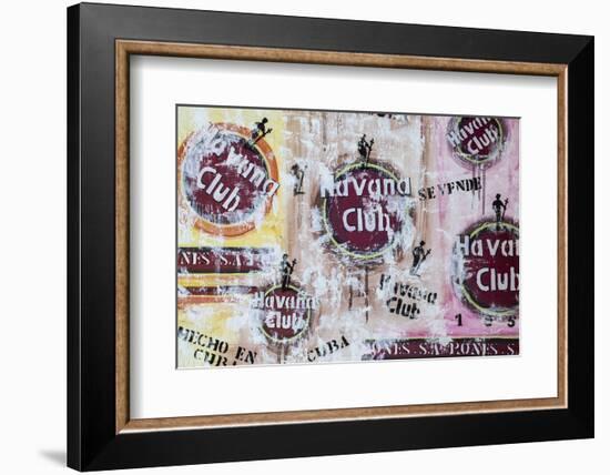 Cuba, Trinidad, Havana Club Painted on Wall of Bar in Historical Center-Jane Sweeney-Framed Photographic Print