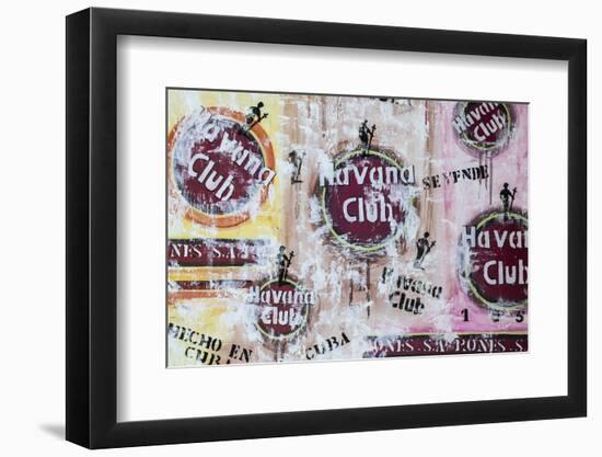 Cuba, Trinidad, Havana Club Painted on Wall of Bar in Historical Center-Jane Sweeney-Framed Photographic Print