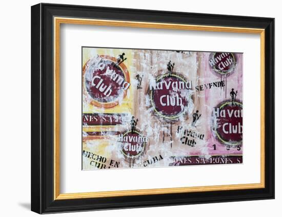 Cuba, Trinidad, Havana Club Painted on Wall of Bar in Historical Center-Jane Sweeney-Framed Photographic Print