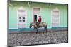 Cuba, Trinidad, Milkman on Horseback Delivers Bottles of Milk to House-Jane Sweeney-Mounted Photographic Print