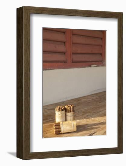 Cuba. Vinales. Handmade Cigars are for Sale at a Home-Brenda Tharp-Framed Photographic Print