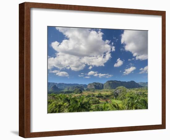 Cuba, Vinales, tobacco fields and limestone hills-Merrill Images-Framed Photographic Print