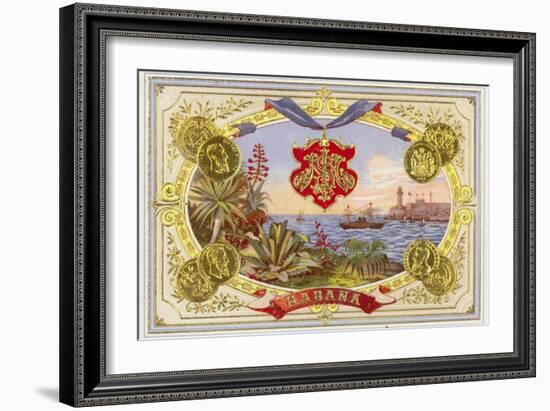Cuban Cigar Box Label-null-Framed Premium Giclee Print