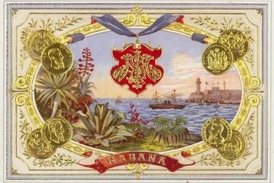 2360.Cuban cigar Ad Nouveau Poster.Red Decor Art.Pre-Castro