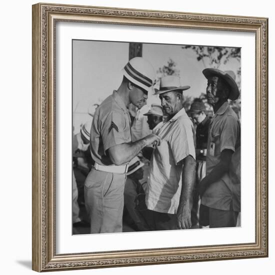 Cuban Civilian Workers at Guantanamo Naval Base-null-Framed Photographic Print