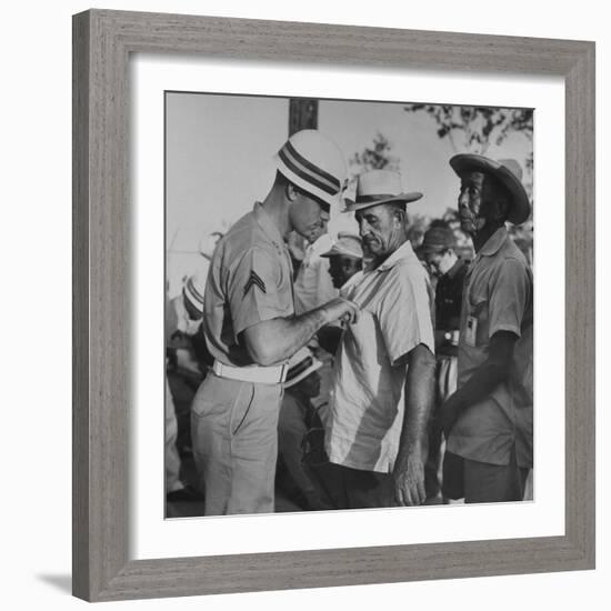 Cuban Civilian Workers at Guantanamo Naval Base-null-Framed Photographic Print