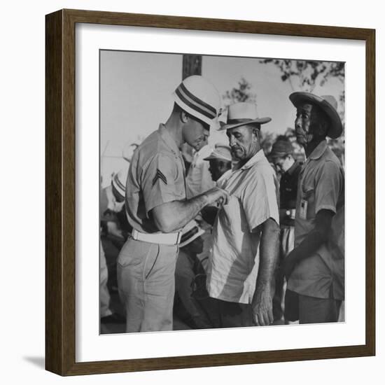 Cuban Civilian Workers at Guantanamo Naval Base-null-Framed Photographic Print