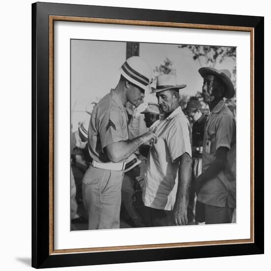 Cuban Civilian Workers at Guantanamo Naval Base-null-Framed Photographic Print