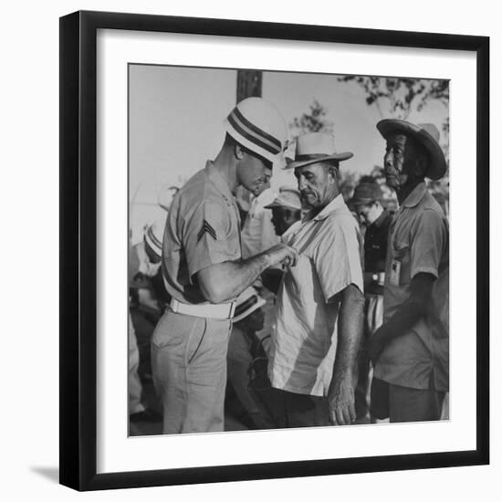 Cuban Civilian Workers at Guantanamo Naval Base-null-Framed Photographic Print