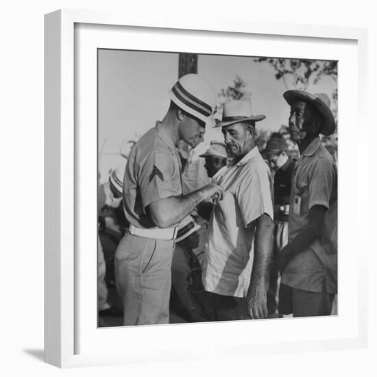 Cuban Civilian Workers at Guantanamo Naval Base-null-Framed Photographic Print