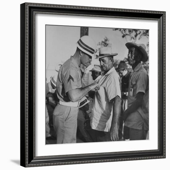 Cuban Civilian Workers at Guantanamo Naval Base-null-Framed Photographic Print