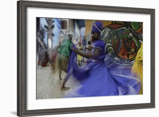 Cuban Dancer in Motion, Callejon De Hamel, Cuba-Adam Jones-Framed Photographic Print