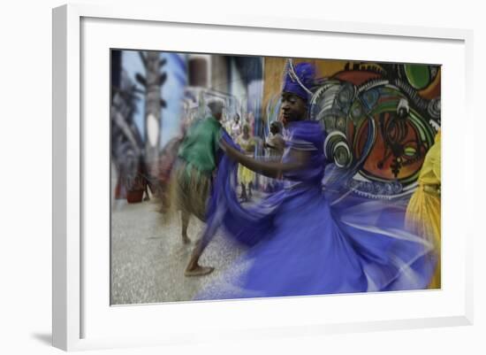 Cuban Dancer in Motion, Callejon De Hamel, Cuba-Adam Jones-Framed Photographic Print