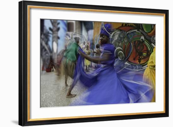 Cuban Dancer in Motion, Callejon De Hamel, Cuba-Adam Jones-Framed Photographic Print