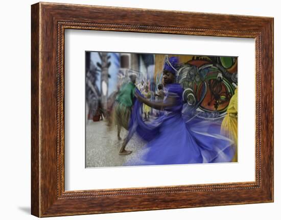 Cuban Dancer in Motion, Callejon De Hamel, Cuba-Adam Jones-Framed Photographic Print