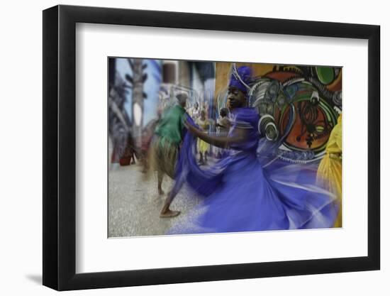 Cuban Dancer in Motion, Callejon De Hamel, Cuba-Adam Jones-Framed Photographic Print