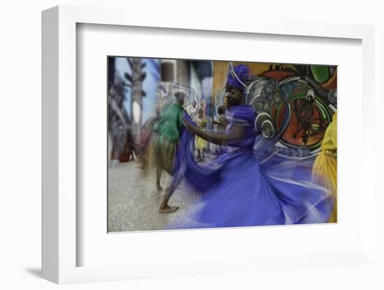 Cuban Dancer in Motion, Callejon De Hamel, Cuba-Adam Jones-Framed Photographic Print