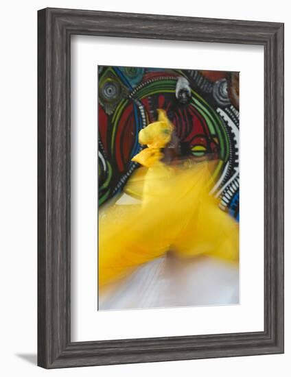 Cuban Dancer in Motion, Callejon De Hamel, Cuba-Adam Jones-Framed Photographic Print