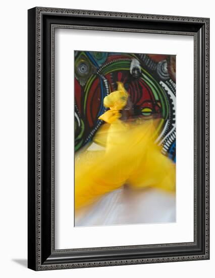 Cuban Dancer in Motion, Callejon De Hamel, Cuba-Adam Jones-Framed Photographic Print