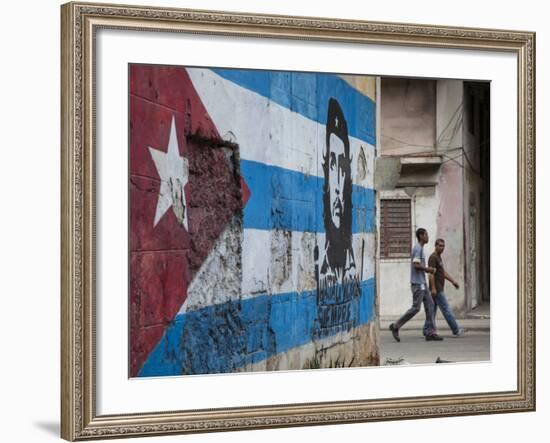 Cuban Flag Mural, Havana, Cuba-Jon Arnold-Framed Photographic Print