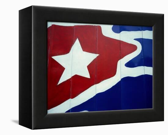 Cuban Flag Painted on Wall, Varadero, Matanzas, Cuba-Martin Lladã³-Framed Premier Image Canvas