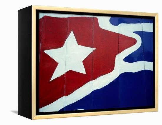 Cuban Flag Painted on Wall, Varadero, Matanzas, Cuba-Martin Lladã³-Framed Premier Image Canvas