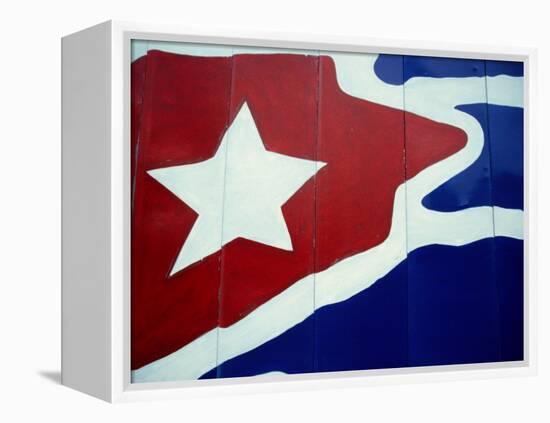 Cuban Flag Painted on Wall, Varadero, Matanzas, Cuba-Martin Lladã³-Framed Premier Image Canvas