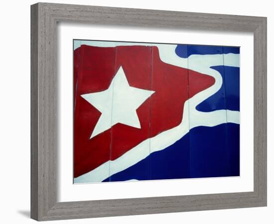 Cuban Flag Painted on Wall, Varadero, Matanzas, Cuba-Martin Lladã³-Framed Photographic Print