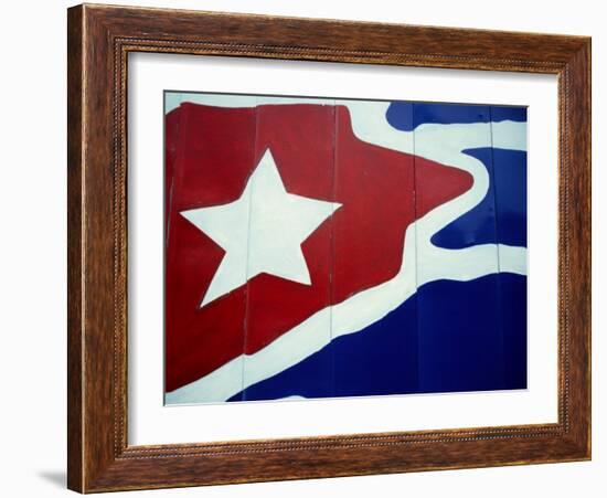 Cuban Flag Painted on Wall, Varadero, Matanzas, Cuba-Martin Lladã³-Framed Photographic Print