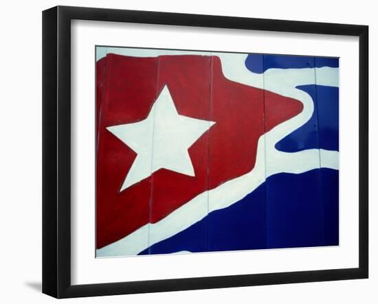 Cuban Flag Painted on Wall, Varadero, Matanzas, Cuba-Martin Lladã³-Framed Photographic Print