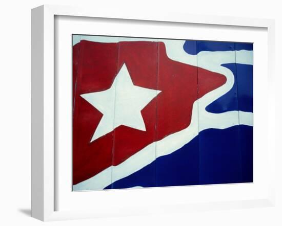 Cuban Flag Painted on Wall, Varadero, Matanzas, Cuba-Martin Lladã³-Framed Photographic Print